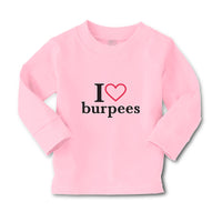 Baby Clothes I Love Burpees with Red Heart Outline Boy & Girl Clothes Cotton - Cute Rascals