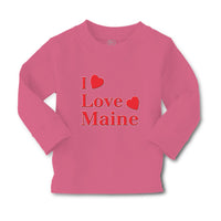 Baby Clothes I Love Maine with Red Hearts Boy & Girl Clothes Cotton - Cute Rascals