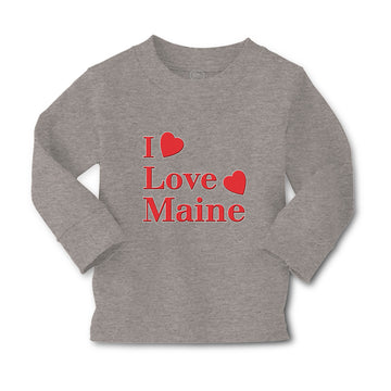 Baby Clothes I Love Maine with Red Hearts Boy & Girl Clothes Cotton