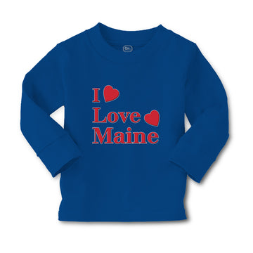 Baby Clothes I Love Maine with Red Hearts Boy & Girl Clothes Cotton