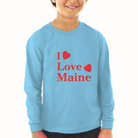 Baby Clothes I Love Maine with Red Hearts Boy & Girl Clothes Cotton - Cute Rascals