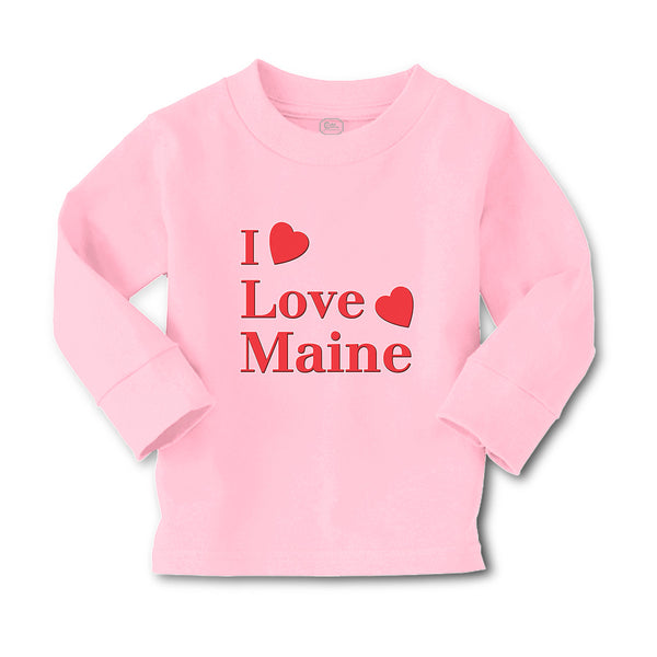 Baby Clothes I Love Maine with Red Hearts Boy & Girl Clothes Cotton - Cute Rascals