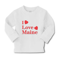 Baby Clothes I Love Maine with Red Hearts Boy & Girl Clothes Cotton - Cute Rascals