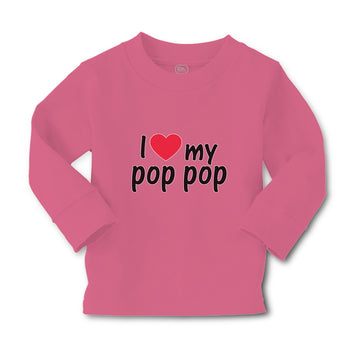 Baby Clothes I Love My Pop Pop An Dad's Love with Red Heart Boy & Girl Clothes