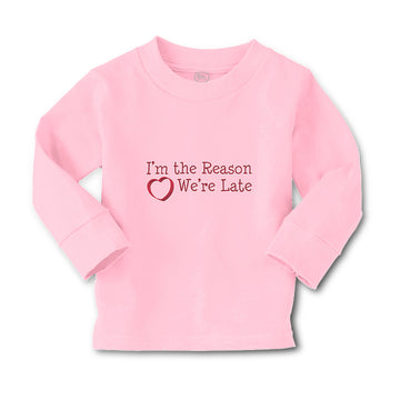 Baby Clothes I'M The Reason We'Re Late with Heart Boy & Girl Clothes Cotton