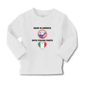 Baby Clothes Made in America with Italian Parts National Flag and Bald Eagle Usa