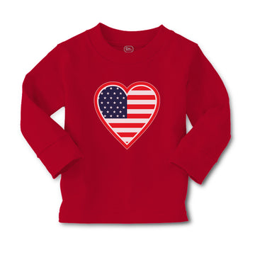 Baby Clothes Heart American National Flag United States Boy & Girl Clothes