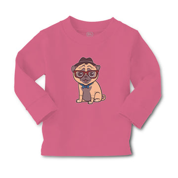 Baby Clothes Pug on Hat and Sunglass with Bow Tie Sitting Boy & Girl Clothes