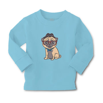 Baby Clothes Pug on Hat and Sunglass with Bow Tie Sitting Boy & Girl Clothes