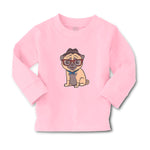 Baby Clothes Pug on Hat and Sunglass with Bow Tie Sitting Boy & Girl Clothes - Cute Rascals