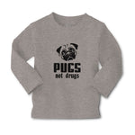 Baby Clothes Pugs Not Drugs Pet Animal Dog Face and Head Boy & Girl Clothes - Cute Rascals