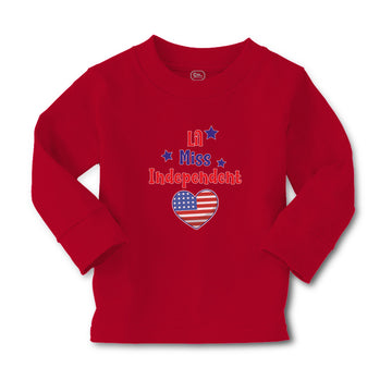 Baby Clothes Lil Miss Independent Flag United States Heart Symbol Cotton