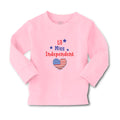 Baby Clothes Lil Miss Independent Flag United States Heart Symbol Cotton
