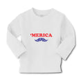 Baby Clothes Merica American Flag United States with Flag Mustache Cotton