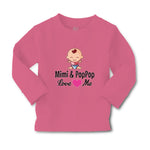 Baby Clothes Mimi & Poppop Love Me Baby Sitting with Eyes Closed and Pink Heart - Cute Rascals