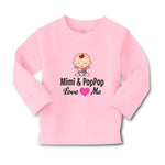 Baby Clothes Mimi & Poppop Love Me Baby Sitting with Eyes Closed and Pink Heart - Cute Rascals