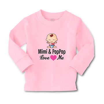 Baby Clothes Mimi & Poppop Love Me Baby Sitting with Eyes Closed and Pink Heart