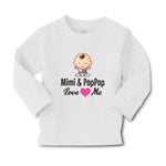 Baby Clothes Mimi & Poppop Love Me Baby Sitting with Eyes Closed and Pink Heart - Cute Rascals