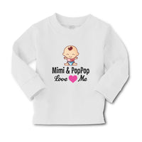 Baby Clothes Mimi & Poppop Love Me Baby Sitting with Eyes Closed and Pink Heart - Cute Rascals