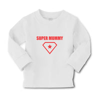 Baby Clothes Red Super Mummy Shield with Diamond Shape Alond with Star Cotton - Cute Rascals