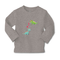 Baby Clothes Triceratops and Brontosaurus Dinosaur's Love with Lovely Hearts - Cute Rascals