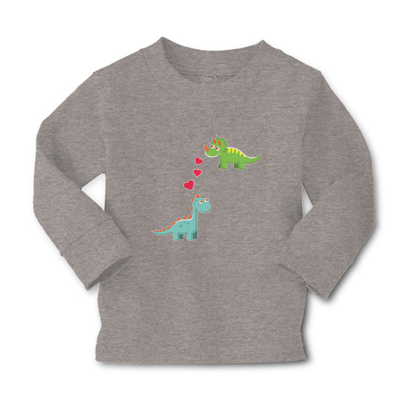 Baby Clothes Triceratops and Brontosaurus Dinosaur's Love with Lovely Hearts - Cute Rascals