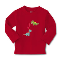 Baby Clothes Triceratops and Brontosaurus Dinosaur's Love with Lovely Hearts - Cute Rascals