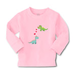 Baby Clothes Triceratops and Brontosaurus Dinosaur's Love with Lovely Hearts - Cute Rascals