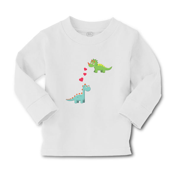 Baby Clothes Triceratops and Brontosaurus Dinosaur's Love with Lovely Hearts - Cute Rascals