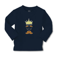 Baby Clothes King The Ruler with Closed Eyes, Mustache and Crown on Head Cotton - Cute Rascals