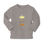 Baby Clothes King The Ruler with Closed Eyes, Mustache and Crown on Head Cotton - Cute Rascals