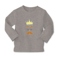 Baby Clothes King The Ruler with Closed Eyes, Mustache and Crown on Head Cotton - Cute Rascals