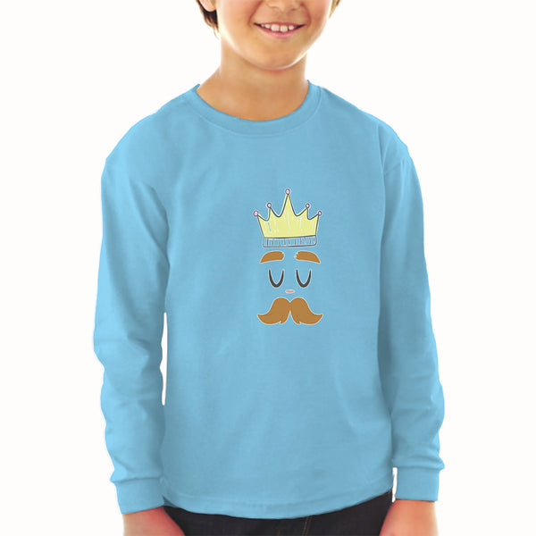 Baby Clothes King The Ruler with Closed Eyes, Mustache and Crown on Head Cotton - Cute Rascals