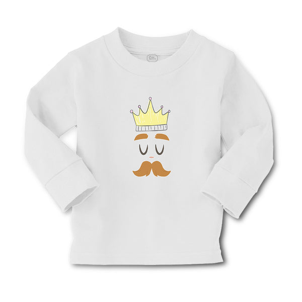 Baby Clothes King The Ruler with Closed Eyes, Mustache and Crown on Head Cotton - Cute Rascals