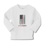 Baby Clothes Sign Honor Respect Firefighters Usa Flag Thin Red Line Cotton - Cute Rascals