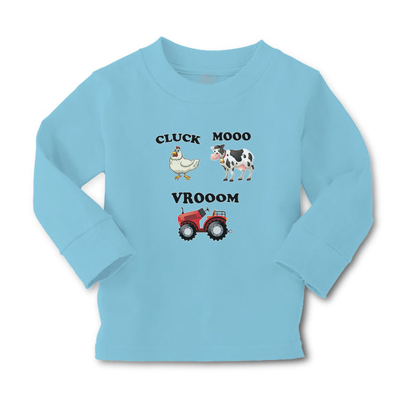 Baby Clothes Cluck Mooo Vrooom with Farmer Tractor, Hen and Cow Cotton - Cute Rascals