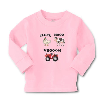 Baby Clothes Cluck Mooo Vrooom with Farmer Tractor, Hen and Cow Cotton