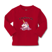 Baby Clothes I Believe in Unicorn with Single Horned Boy & Girl Clothes Cotton - Cute Rascals