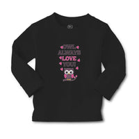 Baby Clothes Owl Always Love You! Bird with Little Pink Hearts Cotton - Cute Rascals