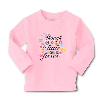 Baby Clothes Though She Be but Little She Is Fierce with Flowers Design Cotton