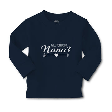 Baby Clothes Will You Be My Nana with Pattern Arrow and Heart in The Middle