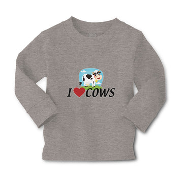 Baby Clothes I Love Cows with Heart Domestic Animal Boy & Girl Clothes Cotton
