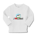 Baby Clothes I Love Cows with Heart Domestic Animal Boy & Girl Clothes Cotton