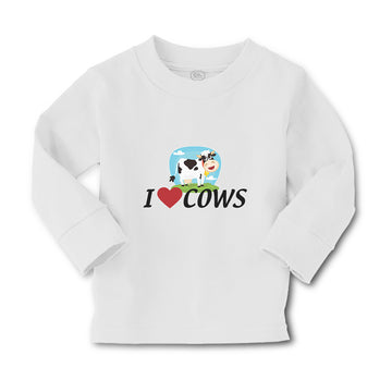 Baby Clothes I Love Cows with Heart Domestic Animal Boy & Girl Clothes Cotton