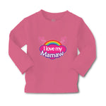 Baby Clothes I Love My Mamaw with Colourful Rainbow and Outline Hearts Joined - Cute Rascals