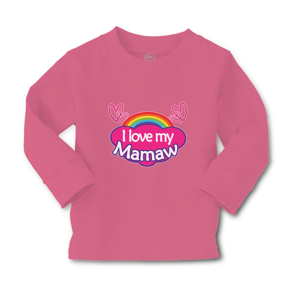Baby Clothes I Love My Mamaw with Colourful Rainbow and Outline Hearts Joined - Cute Rascals