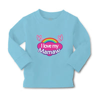 Baby Clothes I Love My Mamaw with Colourful Rainbow and Outline Hearts Joined - Cute Rascals