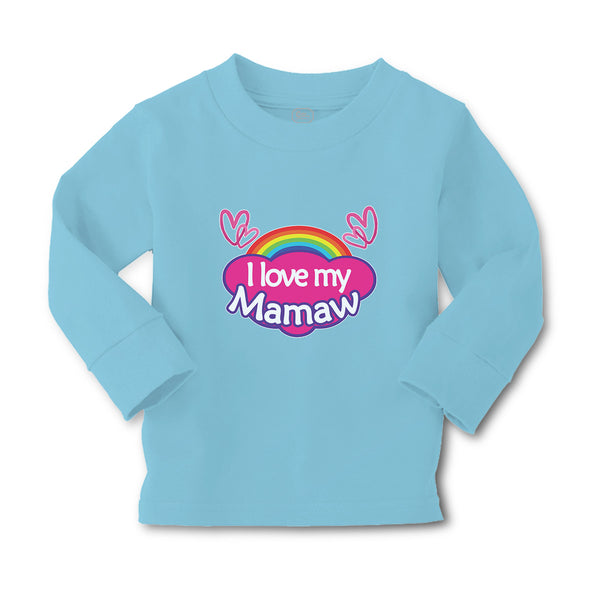 Baby Clothes I Love My Mamaw with Colourful Rainbow and Outline Hearts Joined - Cute Rascals