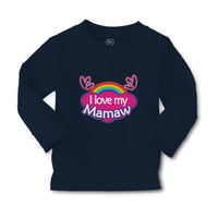 Baby Clothes I Love My Mamaw with Colourful Rainbow and Outline Hearts Joined - Cute Rascals