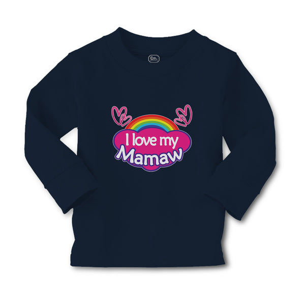 Baby Clothes I Love My Mamaw with Colourful Rainbow and Outline Hearts Joined - Cute Rascals